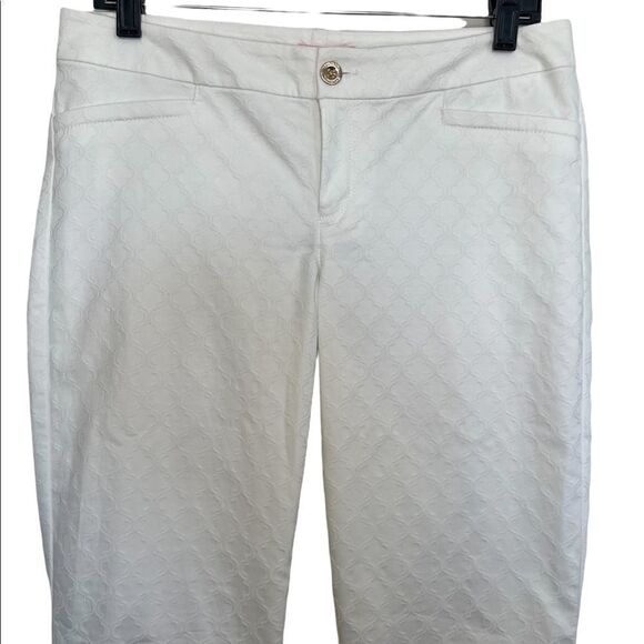 Lilly Pulitzer Resort White 29" Kelly Textured Ankle Length Skinny Pants - Picture 5 of 11